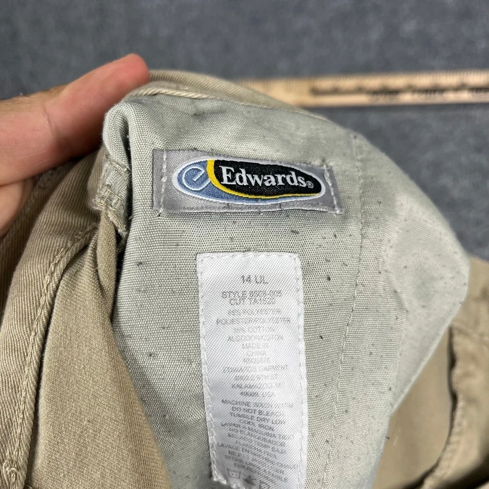 Edwards Pants Mens Size 14 XL  Beige‎ Cargo Work Uniform Straight Casual